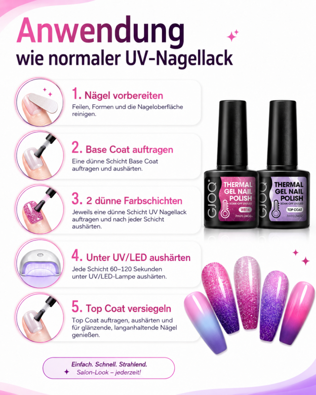 Set de 6 UV Thermo Gel Sparkle Bloom